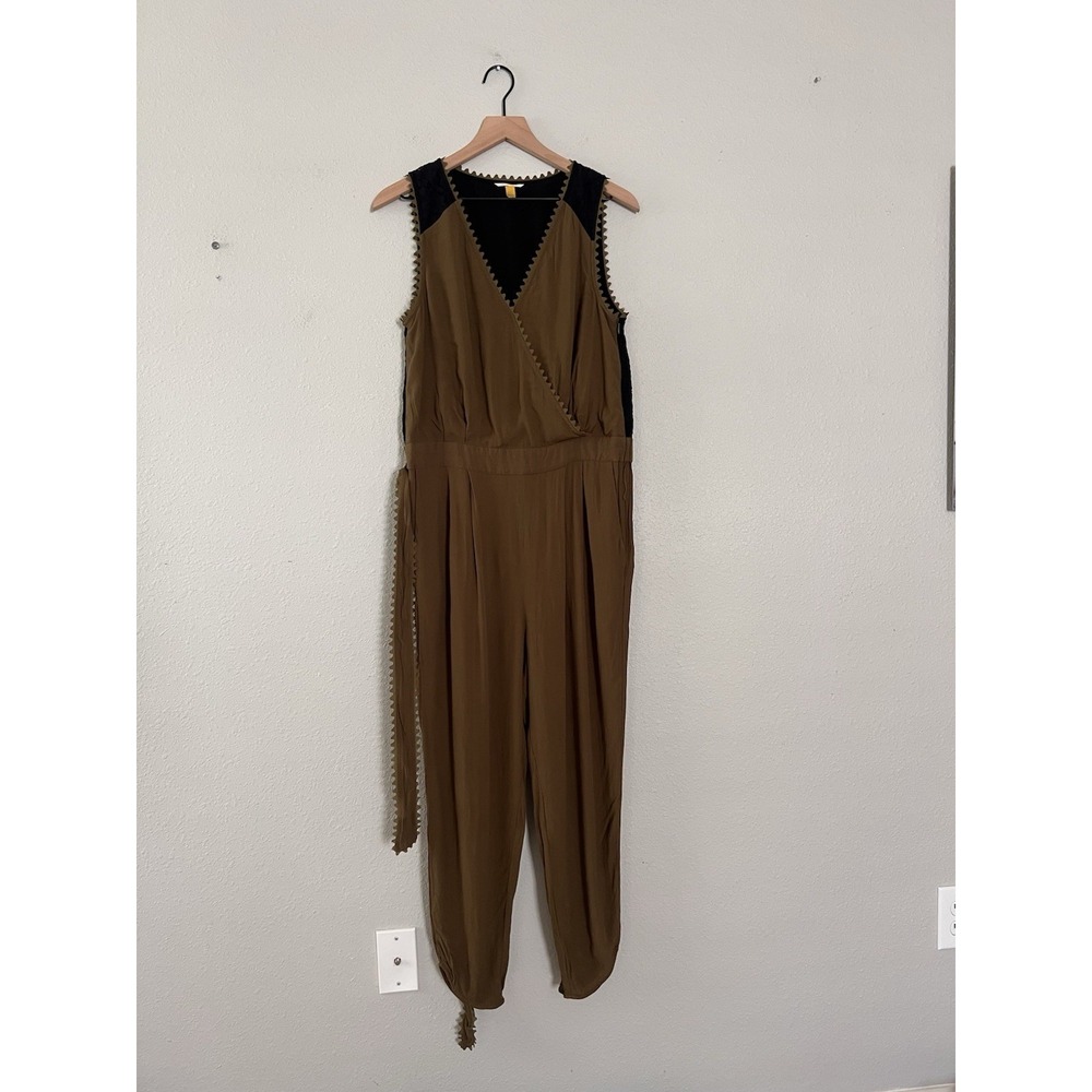 Anthropologie Leifsdottir Sani Lace Jumpsuit Moss Lace Preppy Y2K $148 Sz 12